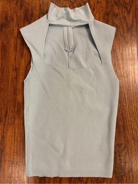 Zara Light Blue Cutout Shell Tank